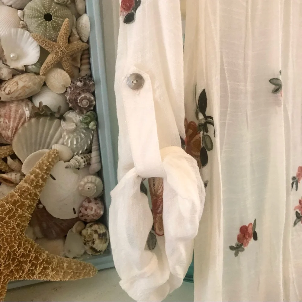 NWT Anthropologie Boho Style Embroidery Sheer Top - Picture 4 of 10